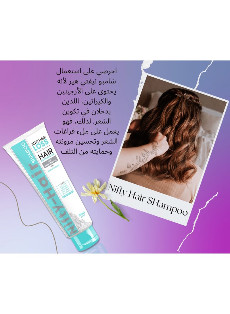 Nifty Hair Shampoo Free of (Sulfate, Paraben, Silicone, and Alcohol) with Balanced pH 200 ml - Image 5