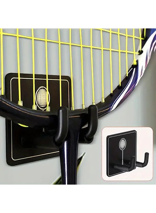 Stainless Steel No Drill Badminton Racket Wall Hook 1pc Adhesive Mount Home Garage - Image 4