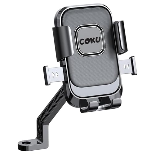 coku Phone Holder for Scooty 360° Rotation Mobile Holder for Scooty Universal Mobile Holder for Bike, Bicycle, Motorcycle Mirror Rod Compatible with 4.7 to 7 inch Smartphones (Black) - Image 1