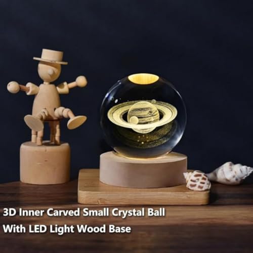 Otidge 3D Galaxy Crystal Ball Light Lamp | Unique Lamps for Home Decoration | USB Table Lamps for Home Decoration | Warmwhite Levitating Lamp (Men on Moon) - Image 4