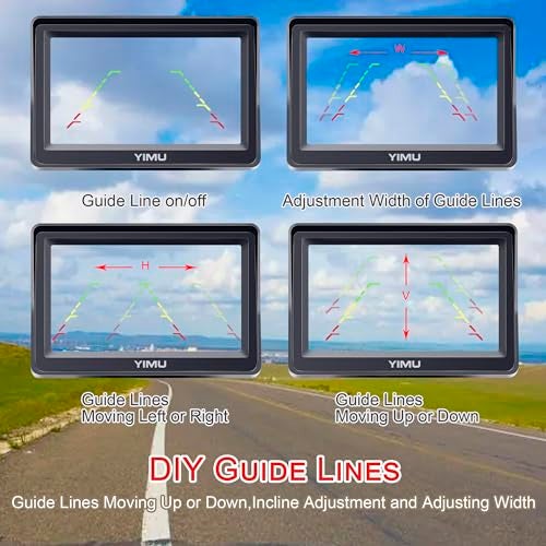 YIMU Backup Camera System with License Plate Backup Reverse Camera, Easy Installation, Plug & Play, DIY Guide Lines, 150° Wide Angle, Night Vision, IP69K Waterproof, Optional Dual Bracket K4302 - Image 4