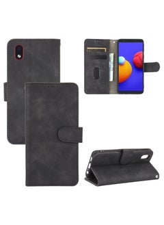 Generic Case Cover For Samsung Galaxy M01 Core / A01 Core Solid Color Skin Feel Magnetic Buckle Horizontal Flip Calf Texture PU Leather Case with Holder & Card Slots & Wallet Black 