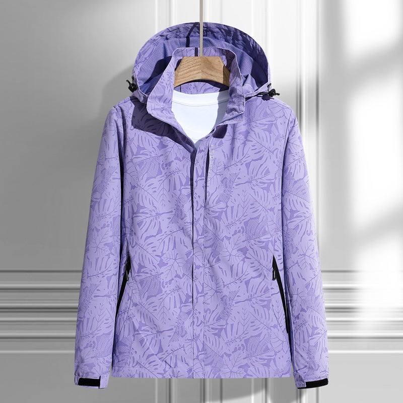Explosive Thin Jacket Maple Leaf Fashion Sports Outdoor Men And Women Couple Casual Jacket Windbreaker - Image 1