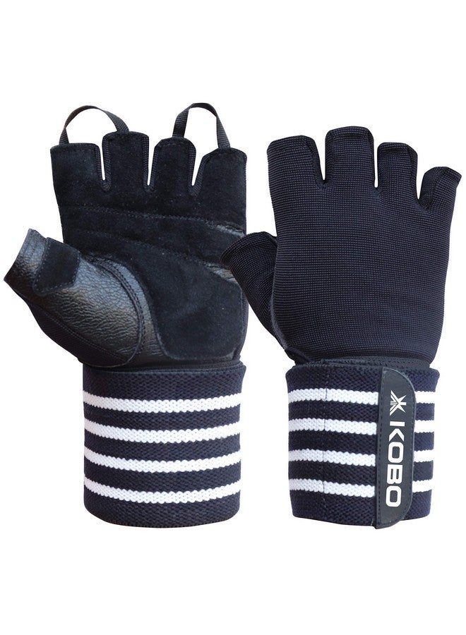 كوبو قفازات رفع الأثقال الرياضية Kobo WTG-49-SMALL المصنوعة من الجلد لحماية اليد للتدريب على اللياقة البدنية، صغيرة (متعددة الألوان) مع دعم المعصم - Image 1