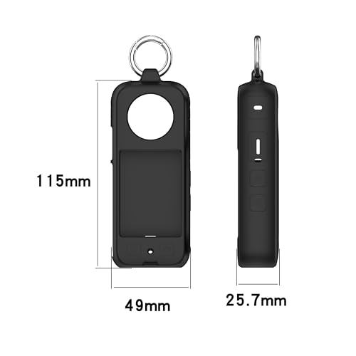Wisely Insta 360 X3 Silicone Case Anti-Scratch Silicone Skin Camera Cover with Ring Holder - Black - Image 4