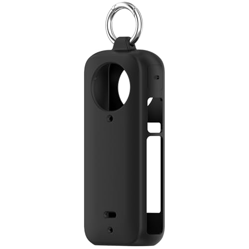 Wisely Insta 360 X3 Silicone Case Anti-Scratch Silicone Skin Camera Cover with Ring Holder - Black - Image 5
