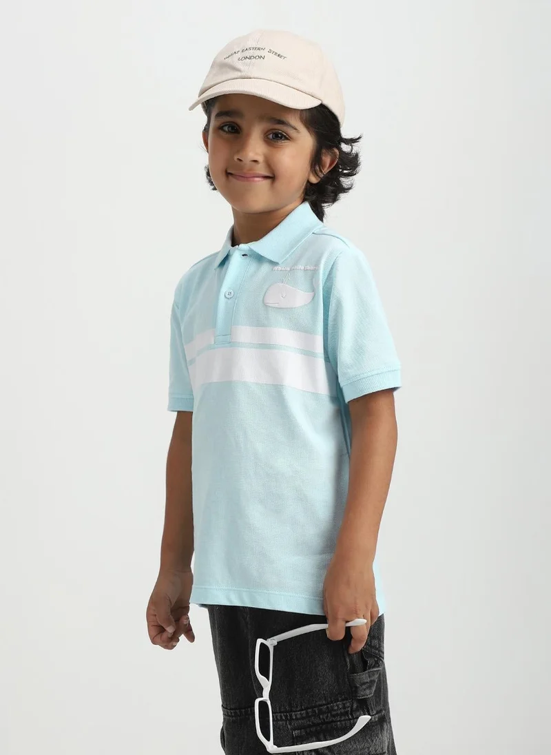 Nautinati Blue Nautinati Blue Striped Cotton Polo T-shirt for Boys for Men | Best Price UAE