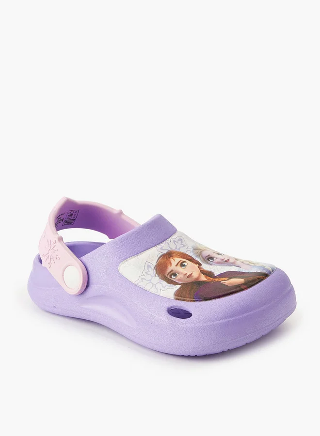 ديزني Clogs with Cutout Design, Frozen Print