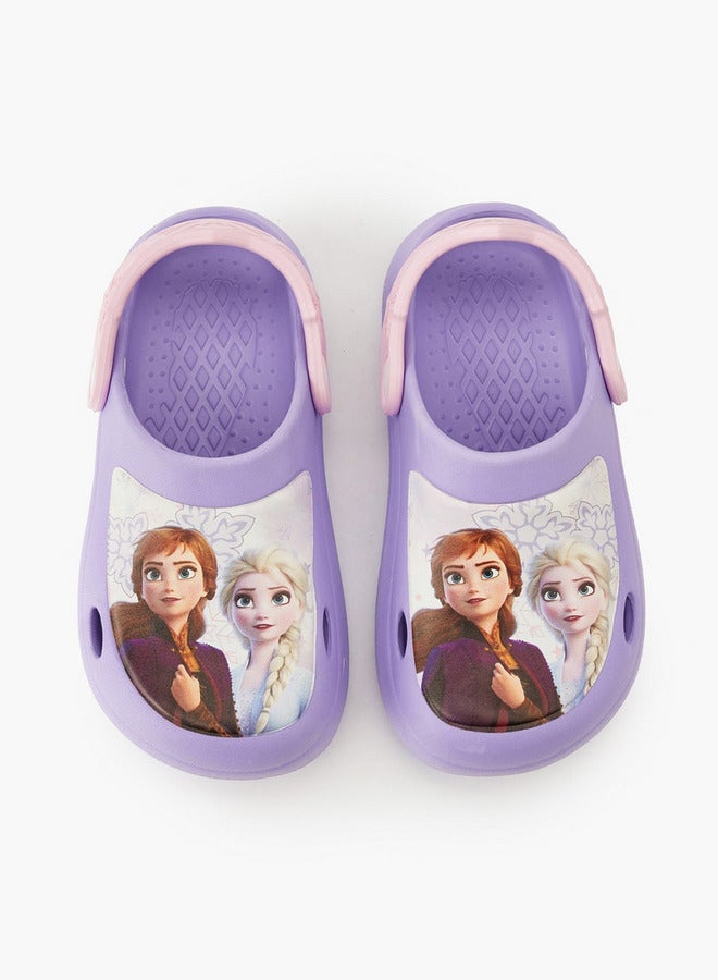 Disney Clogs with Cutout Design, Frozen Print - Image 3