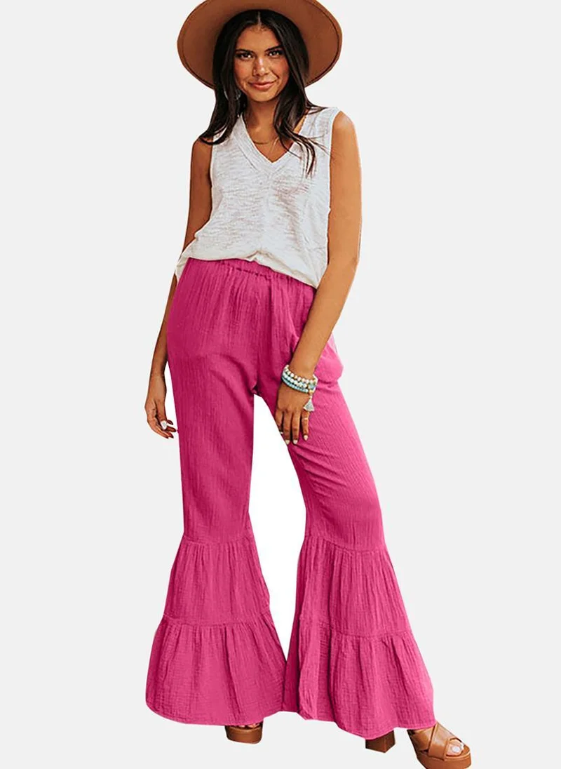 YUNIQEE Pink Plain Casual Trouser