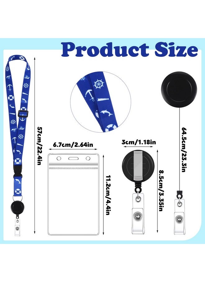 Prudiut - 6 Pcs Cruise Lanyards For Cruise Ship Cards Cruise Lanyard Retractable Cruise Ship Lanyards With Waterproof Detachable Badge Holder For Cruise Ship Essentials (Simple Style) - Image 1