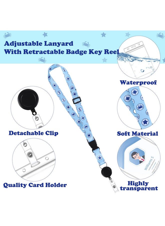 Prudiut - 6 Pcs Cruise Lanyards For Cruise Ship Cards Cruise Lanyard Retractable Cruise Ship Lanyards With Waterproof Detachable Badge Holder For Cruise Ship Essentials (Simple Style) - Image 1