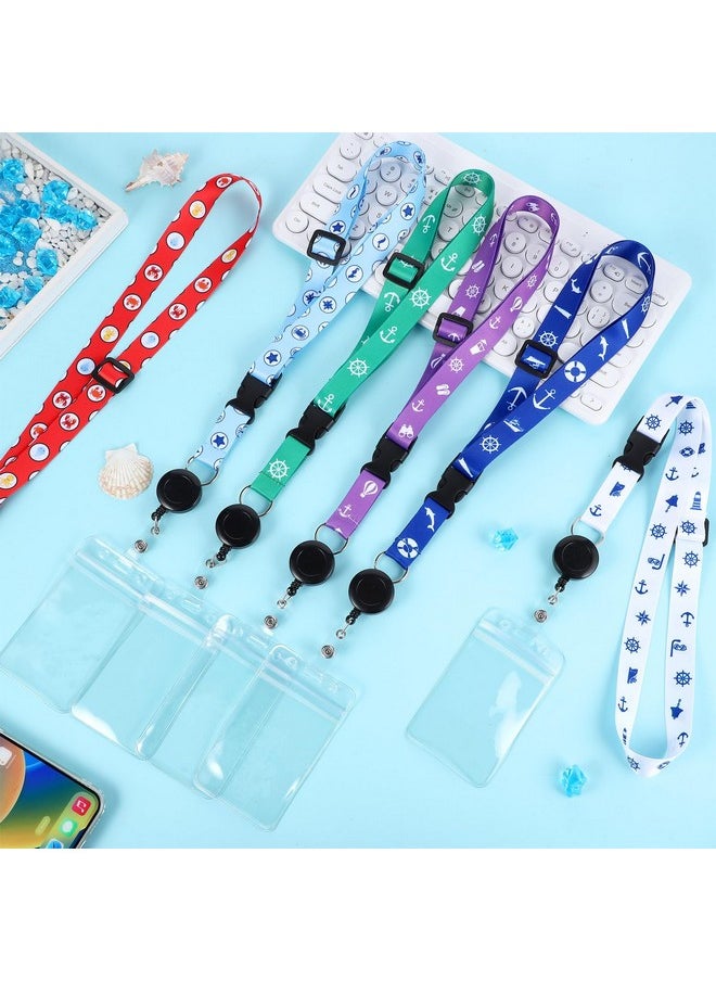 Prudiut - 6 Pcs Cruise Lanyards For Cruise Ship Cards Cruise Lanyard Retractable Cruise Ship Lanyards With Waterproof Detachable Badge Holder For Cruise Ship Essentials (Simple Style) - Image 1