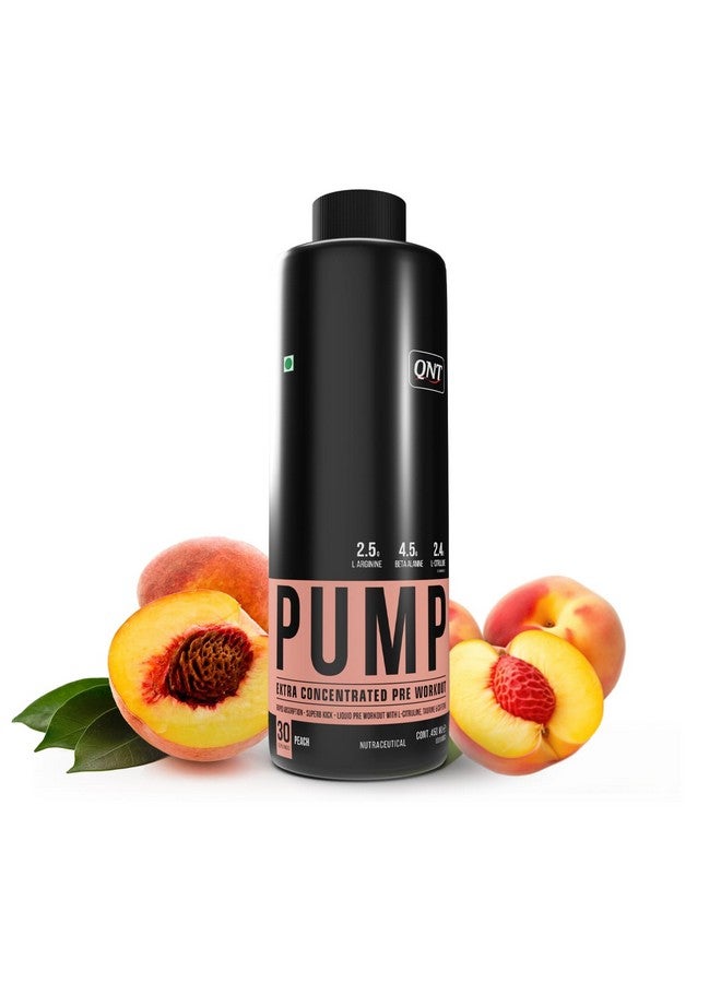 كيو ان تي مكمل ما قبل التمرين Pump Explosive Liquid | بنكهة الخوخ، 450 مل | مشروب ما قبل التمرين للرجال والنساء - Image 1