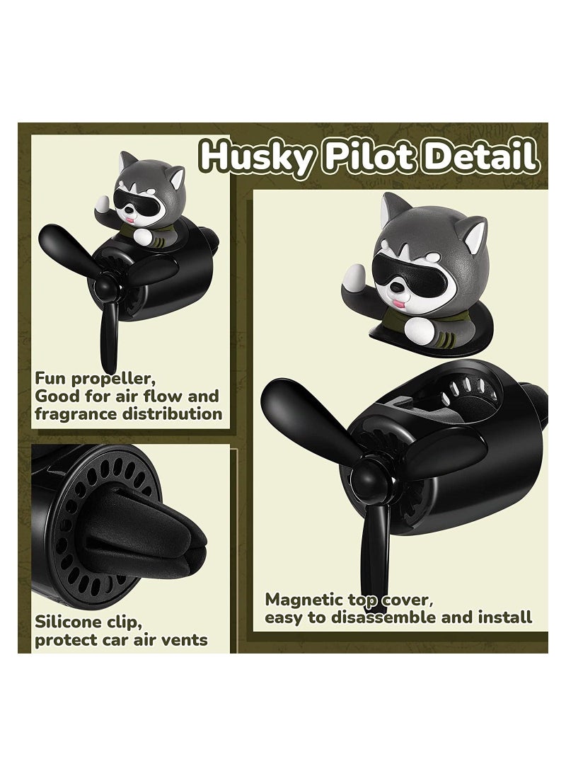 Car Air Fresheners Black Husky Dog Pilot Car Diffuser Cute Car Perfume Funny Car Fragrance Car Decorations - Image 1