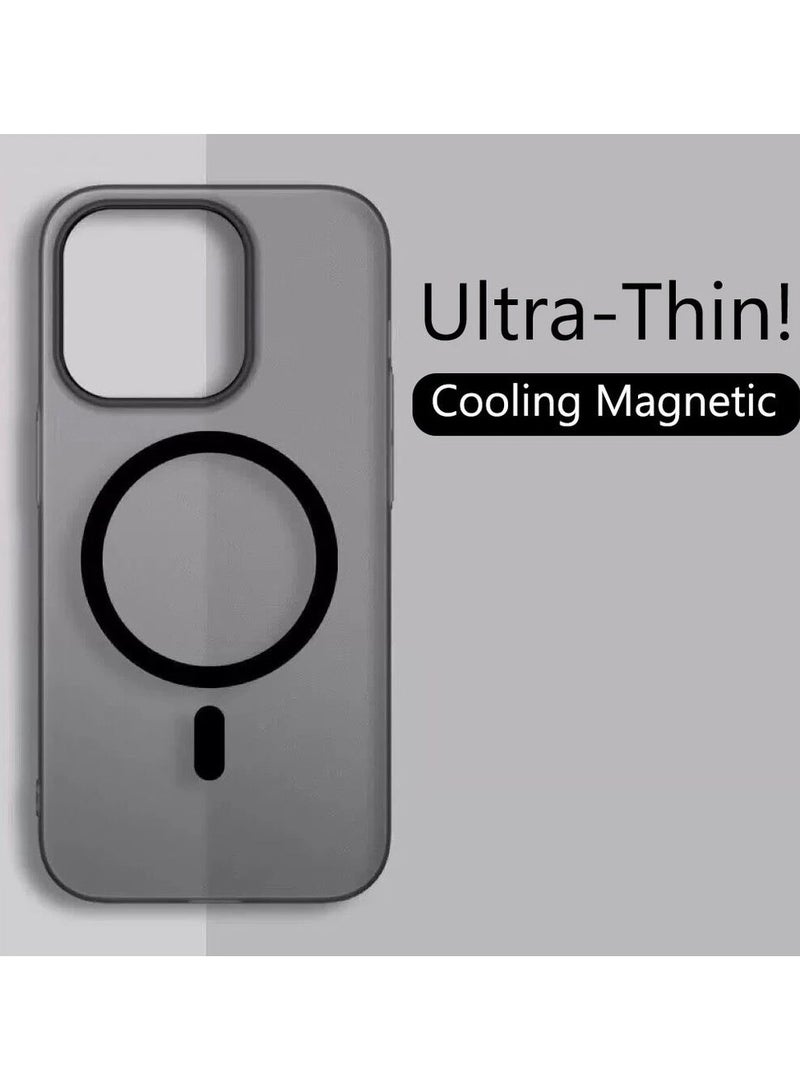 ACLIX Magsafe Luxury Matte Case for iPhone16 Pro Max Slim Magnetic Clear Shockproof Cover , (Black) - Image 2