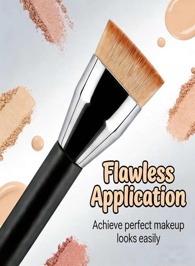 BEAUTYFACTOR Flat Top Kabuki Brush，Professional Foundation Brush Synthetic Kabuki Makeup Brush Flawless for Liquid, Cream, and Powder with Dense, Soft Bristles for Face Buffing, Contouring, Sculpting & Blending - Image 2