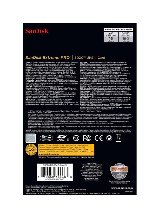 sandisk Extreme Pro SD 300 Mb/s,C10,UHS-II,U3 - Image 4