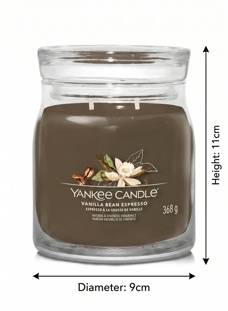YANKEE CANDLE شمعة معطرة مميزة - 368 جرام | فانيليا بن إسبريسو جرة متوسطة | شمعة ذات فتيل مزدوج - Image 3