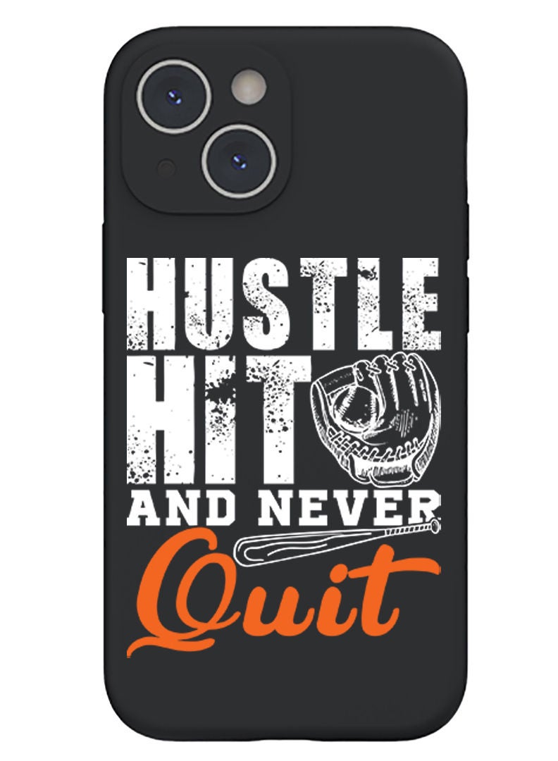 Theodor Protective Slim Fit Case Liquid Silicone Cover with Full Body Protection Anti-Scratch Shockproof Case For iPhone 13 Black  - I dont sweat I sparkle white copy - Image 1