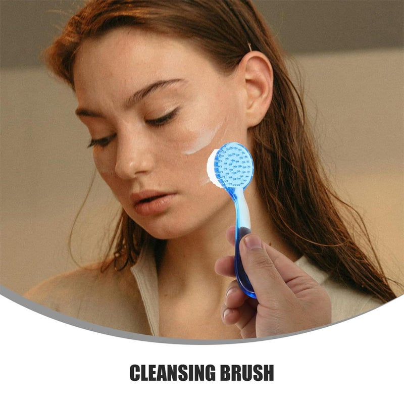 Large Blue Facial Cleansing Brush Set 3Pcs Soft Bristles For Deep Pore Cleansing Exfoliating Makeup Removal - Image 4