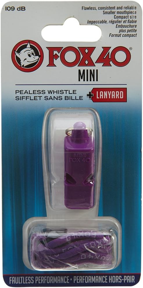 Original Fox 40 Mini Whistle with Lanyard Purple
