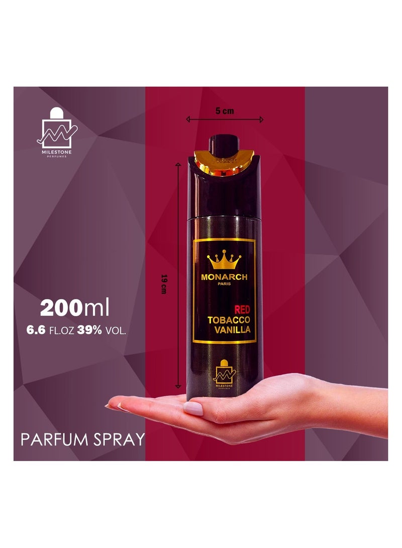 Milestone Monarch Red Vanilla Unisex Perfumed Spray 200ml - Image 5