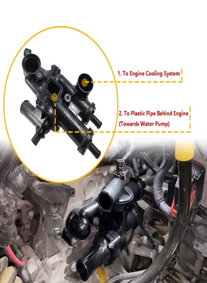LLNSEAUTO Thermostat Housing Assembly Kit with Sensor | Fit for Chrysler 200 Sebring, Dodge Avenger Caliber Journey, Jeep Compass Patriot | OE# 68003582AB 902-319 4884571AB 55111016AD - Image 4