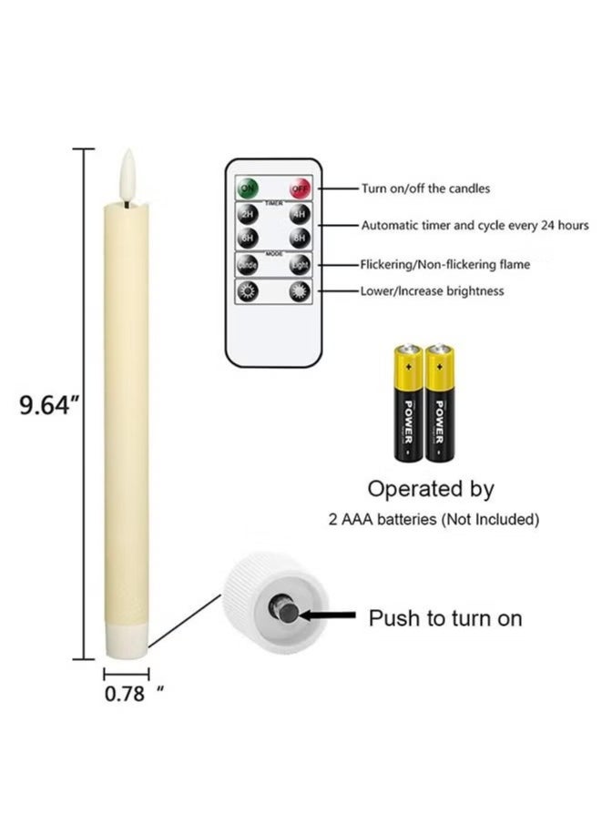 Ailily Pack of 6 Flameless Taper LED Candles Light With Remote Control Battery Operated Led Warm 3D Wick Light Window Candles  - Image 2