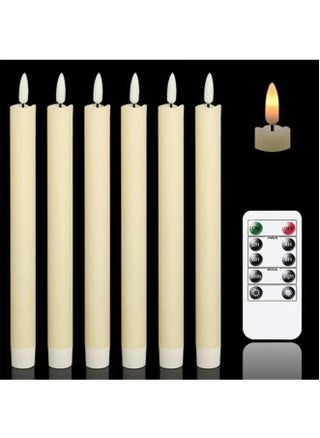 Pack of 6 Flameless Taper LED Candles Light With Remote Control Battery Operated Led Warm 3D Wick Light Window Candles - pzsku/Z6CD9DC44F4A9FFFE8532Z/45/1746697936/d9902372-fa1d-4390-b4f3-3f515523d735