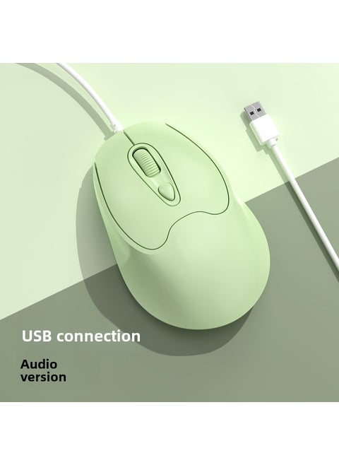 Type-C Wired Mouse for Huawei Apple HP ComputersUSB interface-Matcha Green (button sound) USB interface-Matcha Green (button sound)
