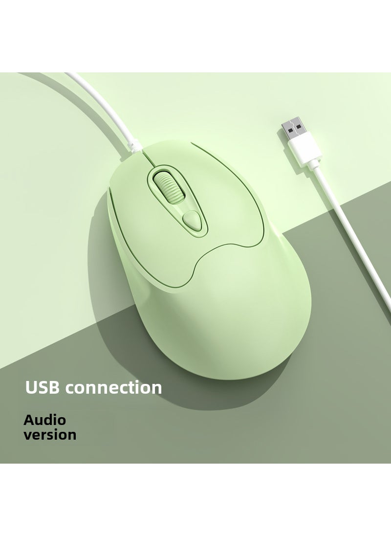 Generic Type-C Wired Mouse for Huawei Apple HP ComputersUSB interface-Matcha Green (button sound) USB interface-Matcha Green (button sound) 