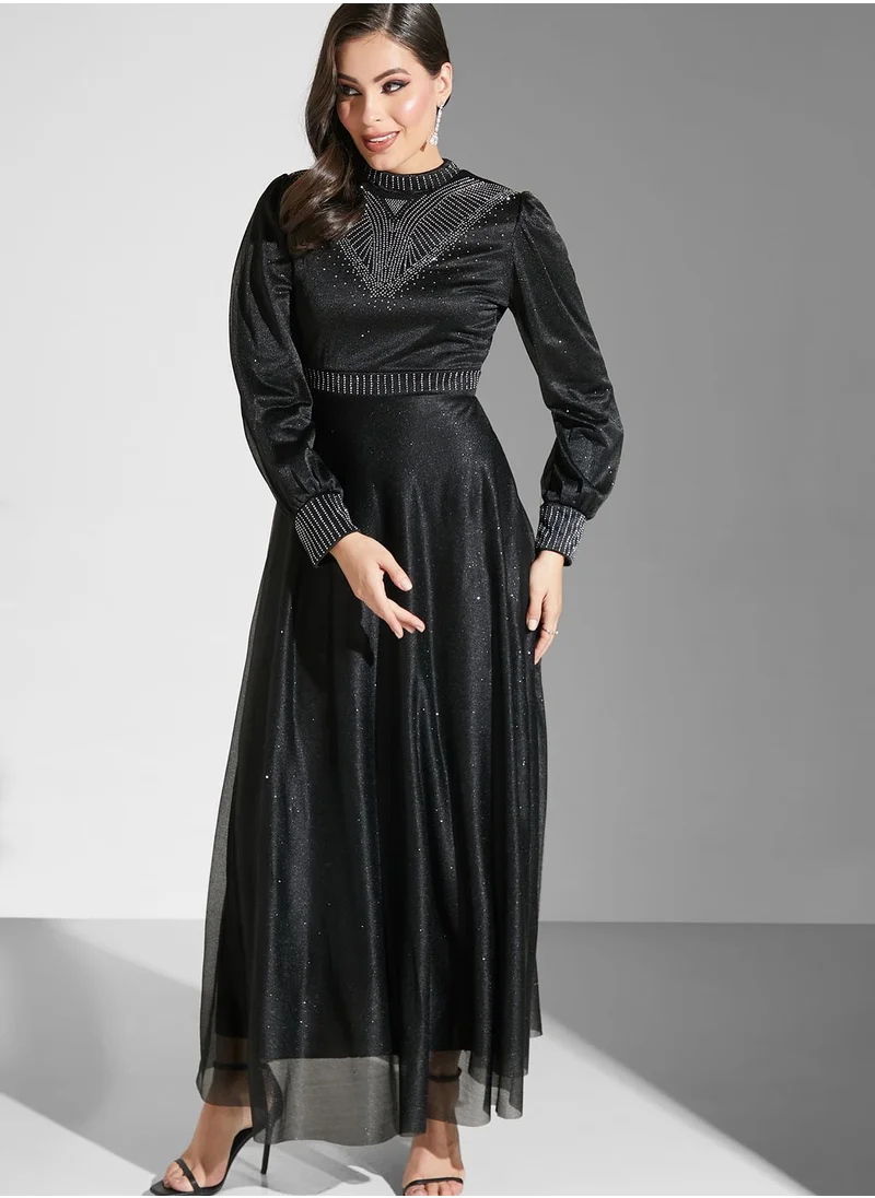 Khizana Embellished Detail Chiffon Dress