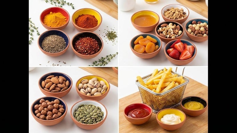 Ayennur Terracotta Pinch Bowls Set of 8 – Small Ceramic Prep Bowls for Spices, Sauces & Dips – Mini Dipping Bowl for Kitchen Prep, Serving & Charcuterie – Colorful Handmade-Style Bowl - Image 5