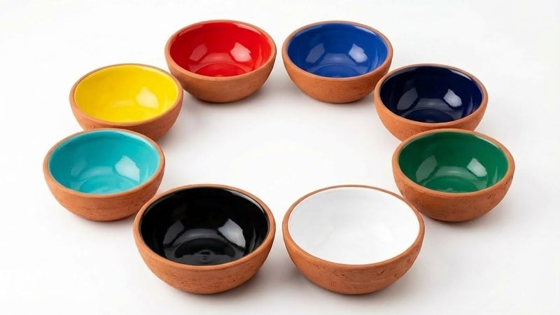 Ayennur Terracotta Pinch Bowls Set of 8 – Small Ceramic Prep Bowls for Spices, Sauces & Dips – Mini Dipping Bowl for Kitchen Prep, Serving & Charcuterie – Colorful Handmade-Style Bowl - Image 1