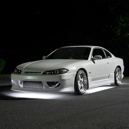 LEDGlow 4pc White Flexible Car Slimline LED Underbody Underglow Accent Neon Lighting Kit - 4 Unique Patterns - Water Resistant, Low Profile Tubes - Includes Control Box & Remote - Image 3