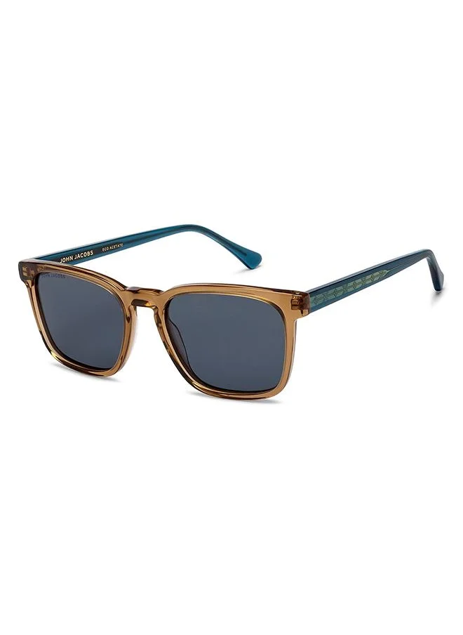 John Jacobs John Jacobs Full Rim Rectangular Stylish & Premium Polarized Sunglasses Eco-Acetate Polarized And 100% UV Protected Unisex Medium JJ S16636