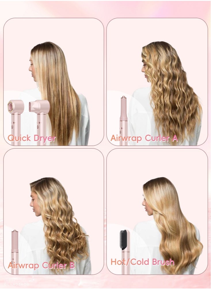 Perfii 5 in 1 Multi-Styler High Speed Hair Dryer Airwrap Curler Hot Air Brush with 600 Millions Ions for Smooth Frizz Free Hair Airflow Control Hot/Cold Hair Styling Low Noise and Lightweight  - Image 2