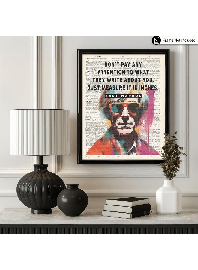 Poster Master Don't Pay Attention To What They Write About You Poster - Andy Warhol Print - Motivational Quotes Art - Gift for Him & Her - Funny Decor for Bedroom or Office - 8x10 UNFRAMED Wall Art - Image 3