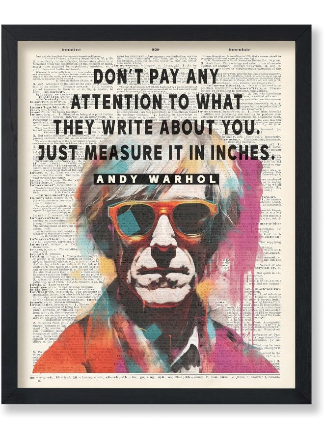 Poster Master Don't Pay Attention To What They Write About You Poster - Andy Warhol Print - Motivational Quotes Art - Gift for Him & Her - Funny Decor for Bedroom or Office - 8x10 UNFRAMED Wall Art - Image 1