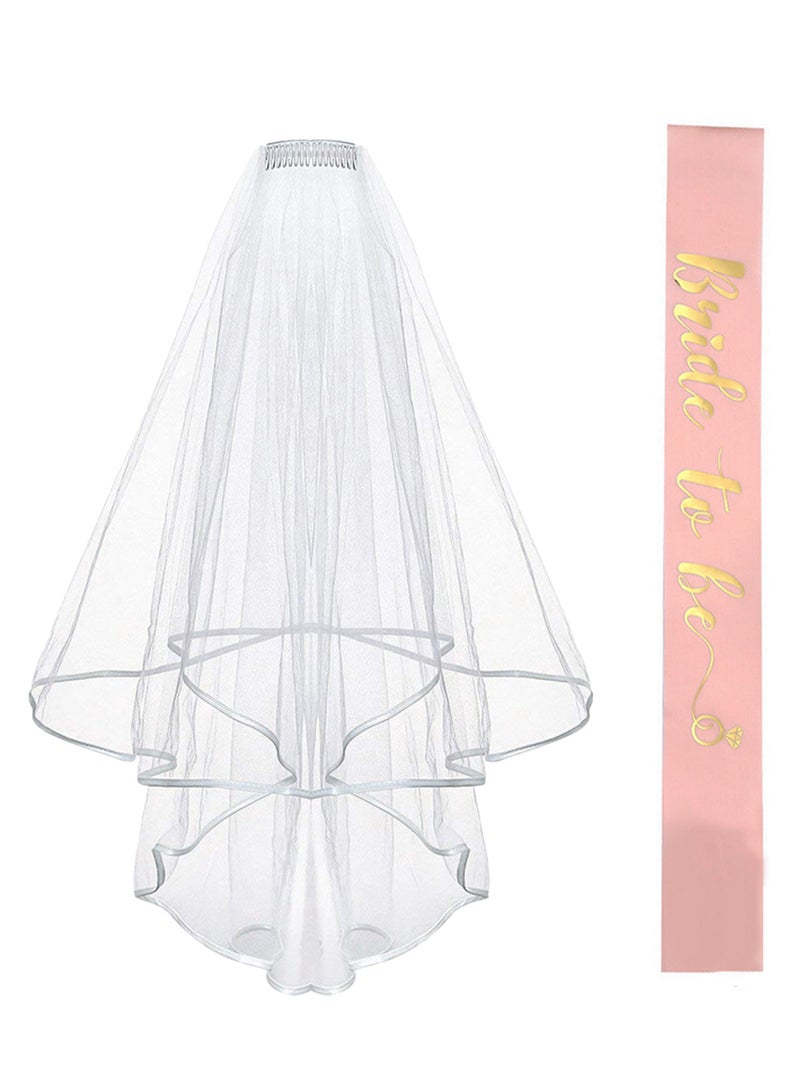 طقم حفلة عروس نسائي مطبوع عليه وشاح مطبوع مع حجاب بطول الكتف - Image 1