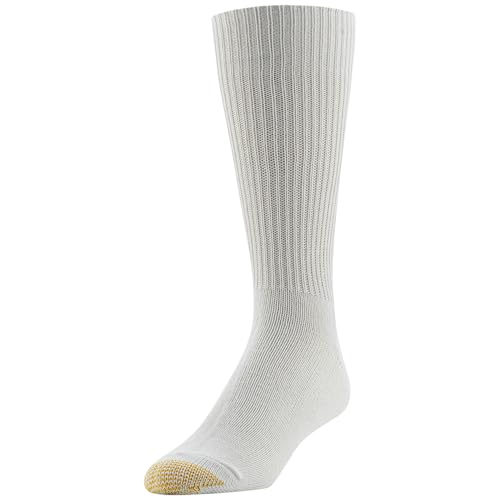 GOLDTOE Men's Fluffies Casual Crew Socks, White (3-Pairs), Large - Image 2