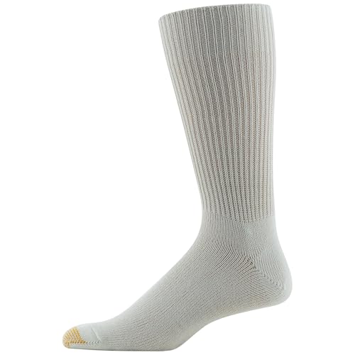 GOLDTOE Men's Fluffies Casual Crew Socks, White (3-Pairs), Large - Image 3