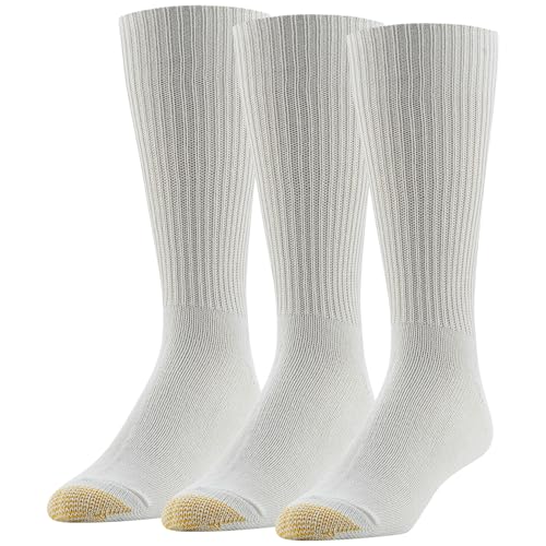 GOLDTOE Men's Fluffies Casual Crew Socks, White (3-Pairs), Large - Image 5