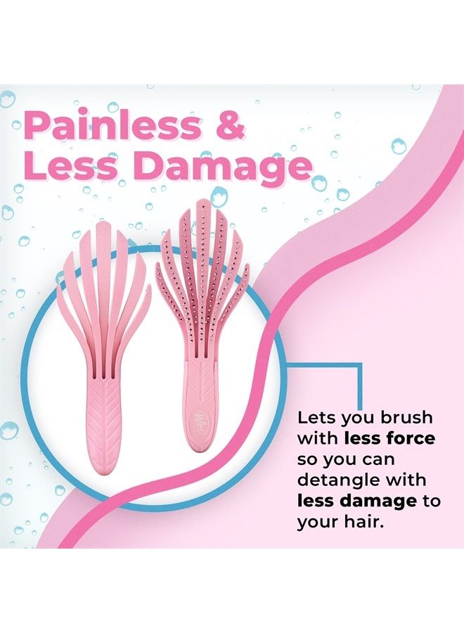 Wet Brush فرشاة فك تشابك الشعر من جو جرين - وردي باهت - شعيرات IntelliFlex فائقة النعومة لفك التشابك تنزلق بسهولة خلال التشابك - لجميع أنواع الشعر - بدون أطراف متقصفة وخالية من الألم للشعر المبلل أو الجاف