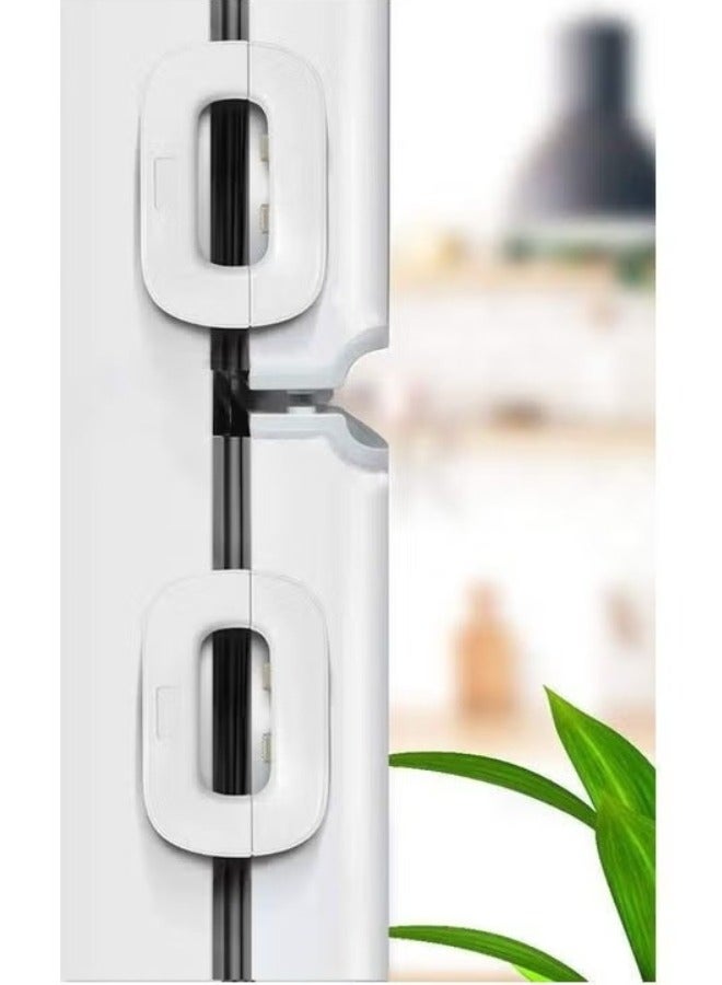 FALMER 2-Piece Fridge Freezer Door Lock Latch White - Image 1
