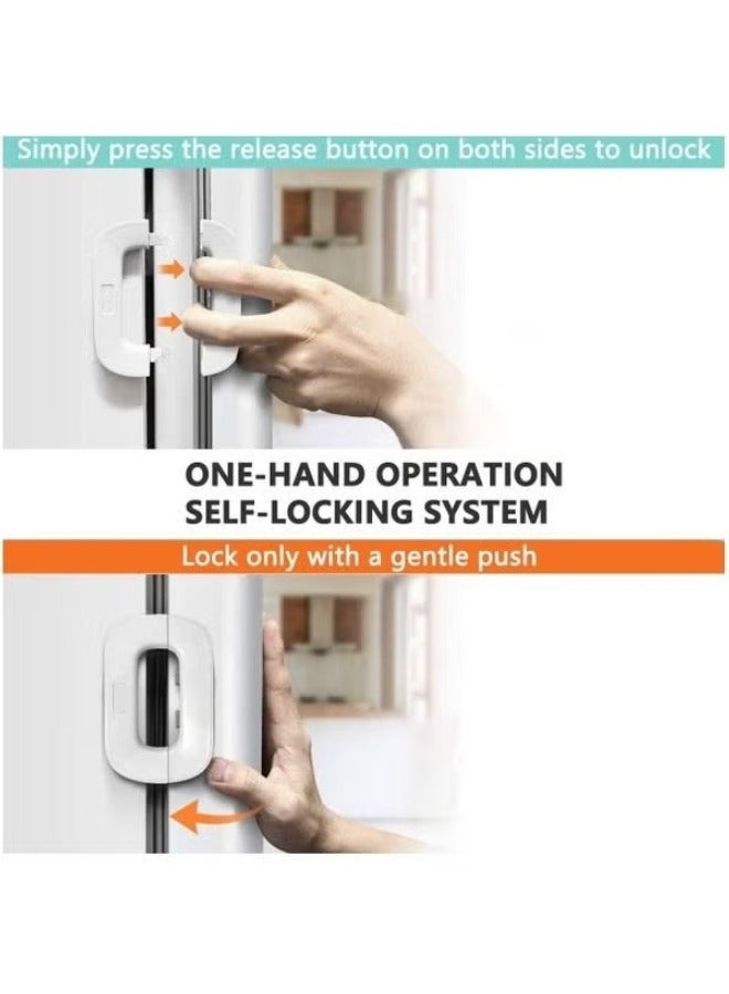 FALMER 2-Piece Fridge Freezer Door Lock Latch White - Image 2