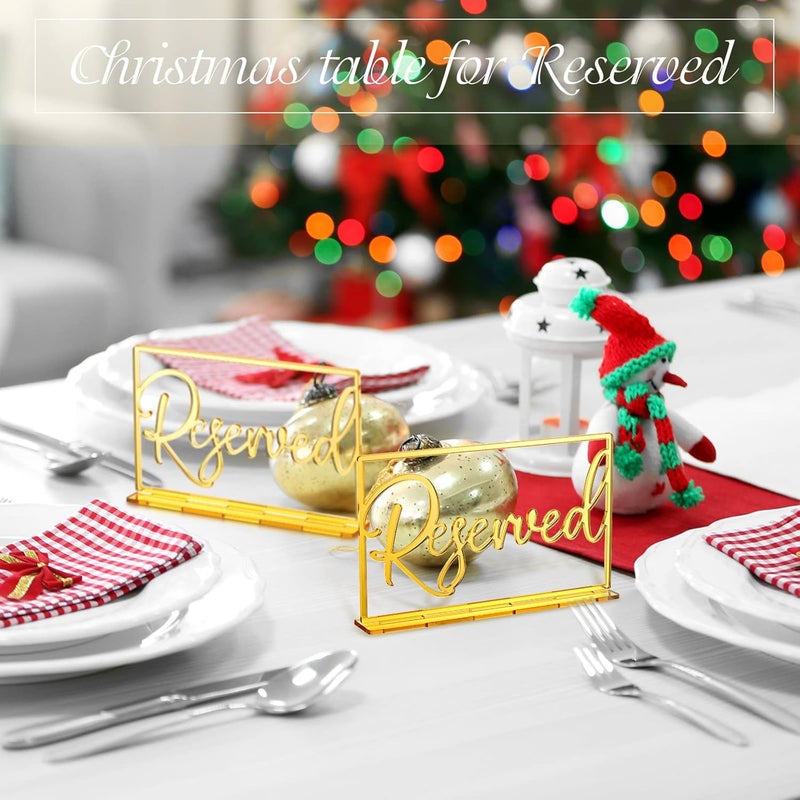 TPGP Yalikop 6 Pieces Acrylic Reserved Table Sign Set - Gold Wedding and Event Signs - Image 4