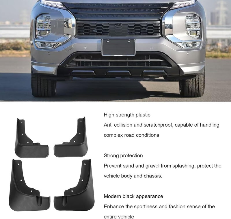 4PCS Mud Flaps Set, Replacement for Outlander 2022 2025, Robust Black High Strength Plastic, with Screws for Easy Installation - Image 4