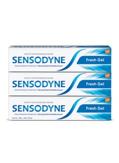 Toothpaste Fresh Gel Combo Pack, Sensitive Tooth Paste For Daily Sensitivity Protection, 450 Gm Multi-Pack (150 Gm X 3)